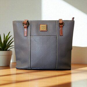 Dooney & Bourke R342-EL Small Lexington Tote Elephant Gray Pebbled Leather Purse